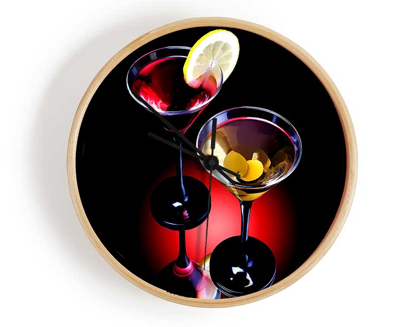 Two Cocktails Clock - Wallart-Direct UK