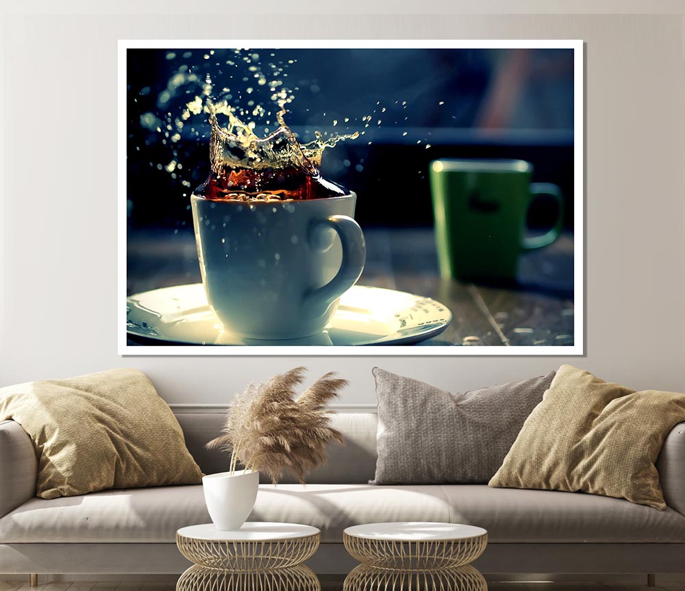 Coffee Splash Print Poster Wall Art