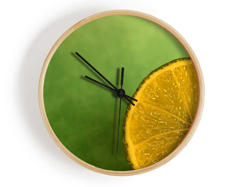 Lime Close Up Clock - Wallart-Direct UK