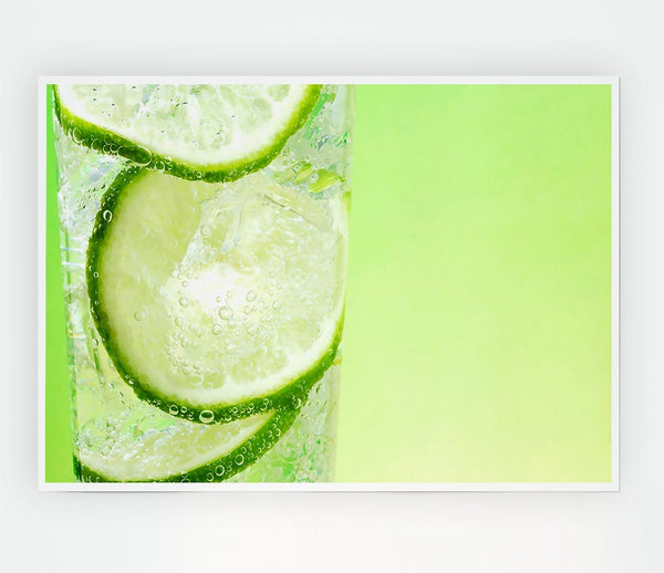 Fresh Lemonade With Lime Print Poster Wall Art