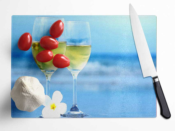 White Wine Glasses Glass Chopping Board