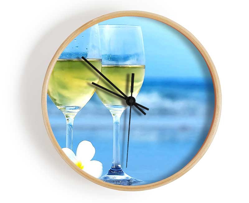 White Wine Glasses Clock - Wallart-Direct UK