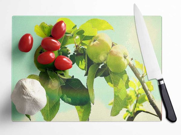 Apple Tree Glass Chopping Board