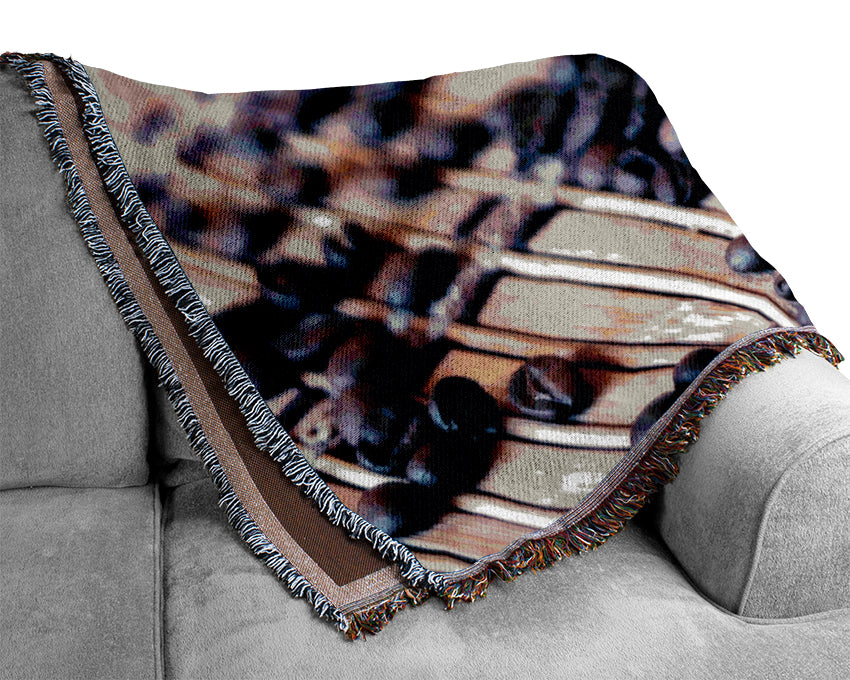 Posh Coffee Cup Woven Blanket