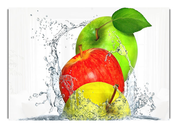 Apples Splashing Water