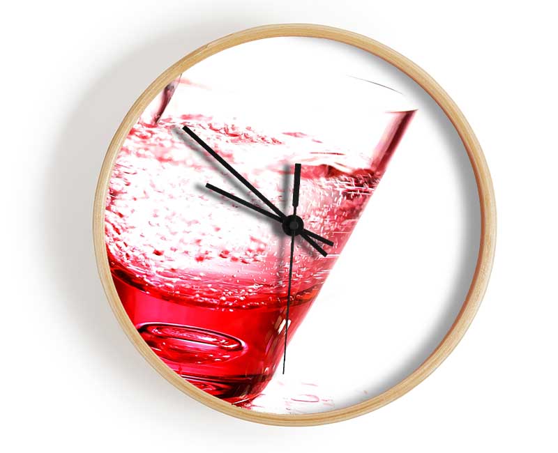 Pink Glass Of Water Clock - Wallart-Direct UK