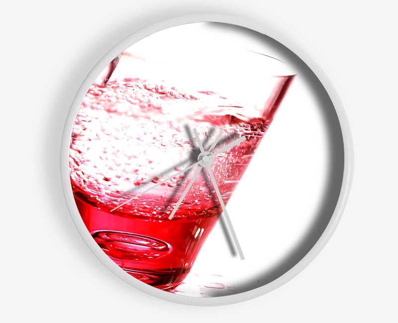 Pink Glass Of Water Clock - Wallart-Direct UK