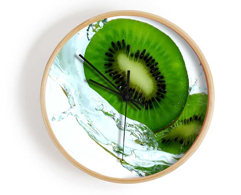 Fresh Kiwi Splash Clock - Wallart-Direct UK