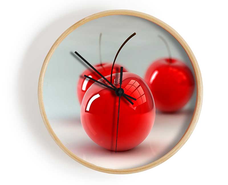 Glass Cherries Clock - Wallart-Direct UK