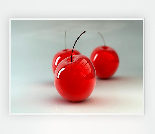 Glass Cherries Print Poster Wall Art