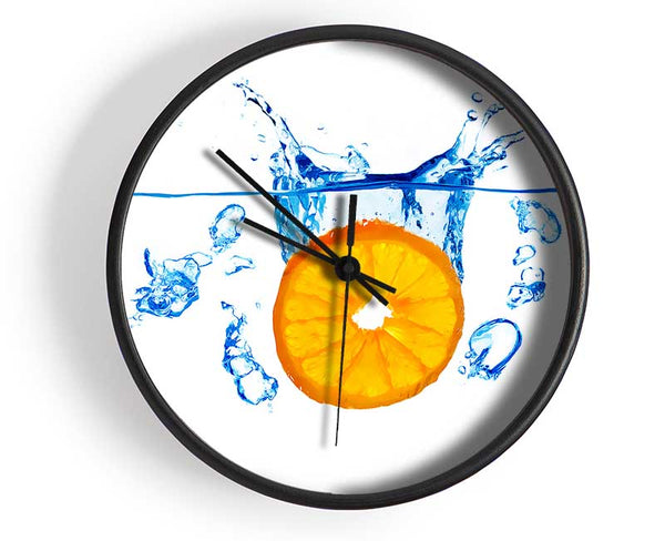 Orange Splash Clock - Wallart-Direct UK