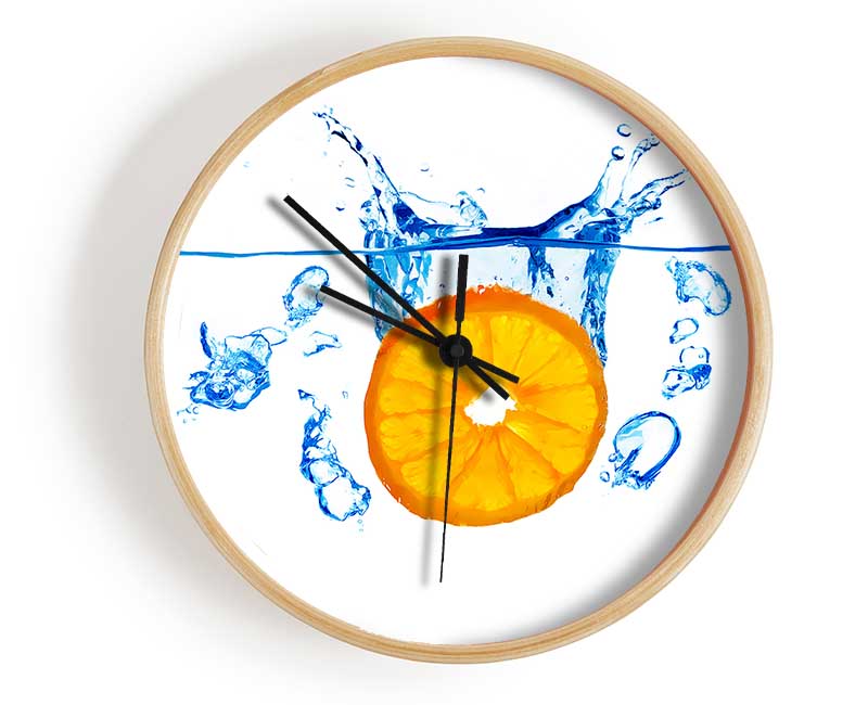 Orange Splash Clock - Wallart-Direct UK