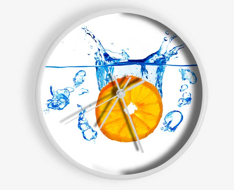 Orange Splash Clock - Wallart-Direct UK