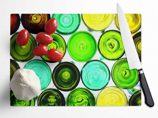 Wine Bottles Glass Chopping Board