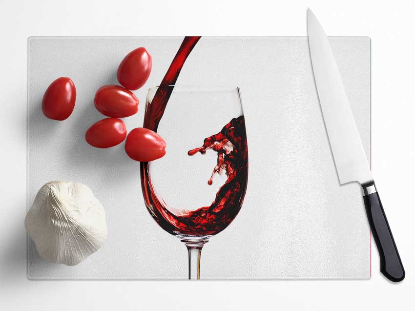 Pouring Red Wine Glass Chopping Board