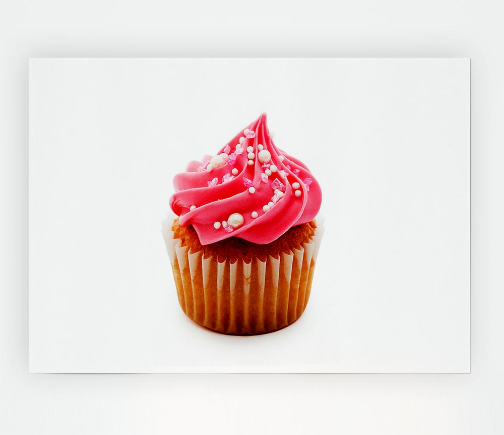 Beautiful Pink Cupcake Print Poster Wall Art