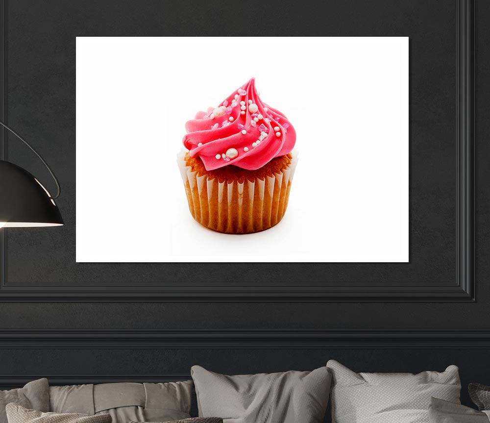 Beautiful Pink Cupcake Print Poster Wall Art