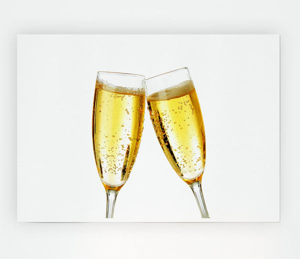 Champagne Glass Cheer Print Poster Wall Art