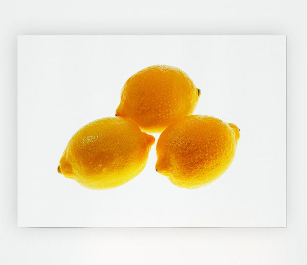 Trio Of Lemons Print Poster Wall Art