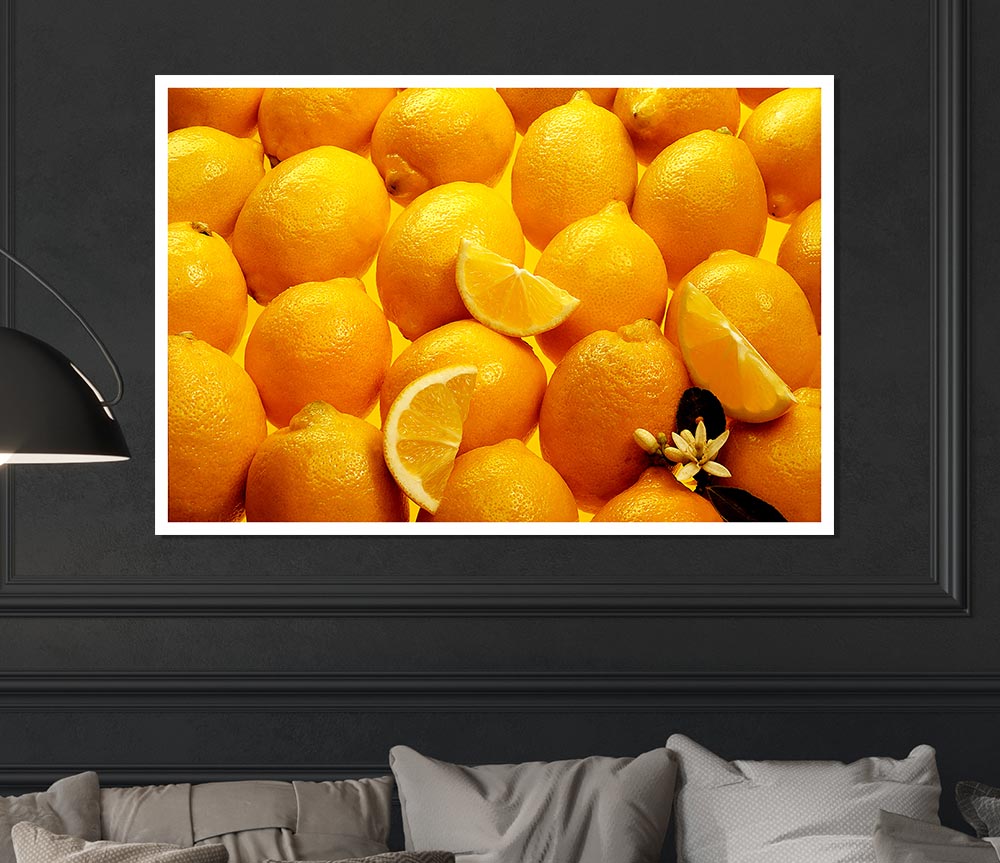 Lemons Print Poster Wall Art