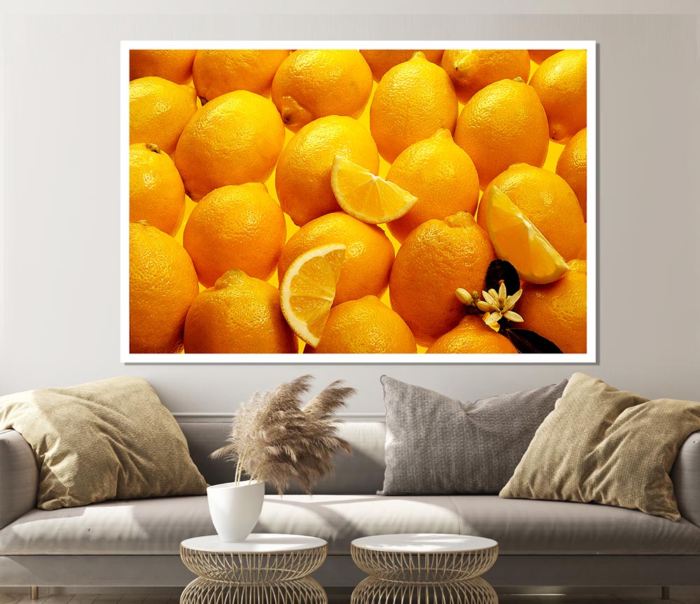 Lemons Print Poster Wall Art