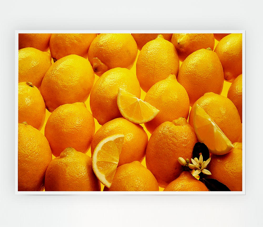 Lemons Print Poster Wall Art