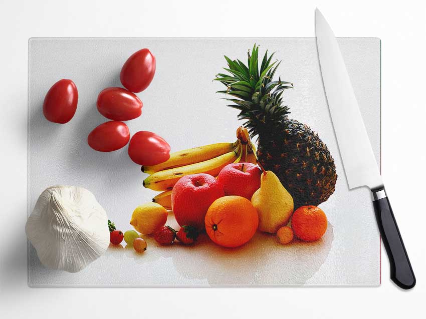 Fruit Basket Glass Chopping Board