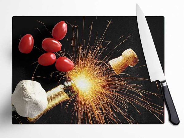 Champagne Sparkle Glass Chopping Board