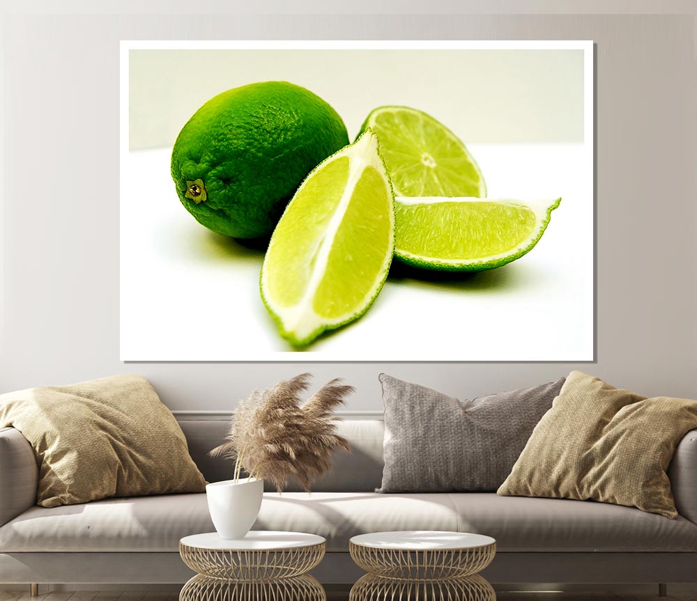 Lime Wedges Print Poster Wall Art