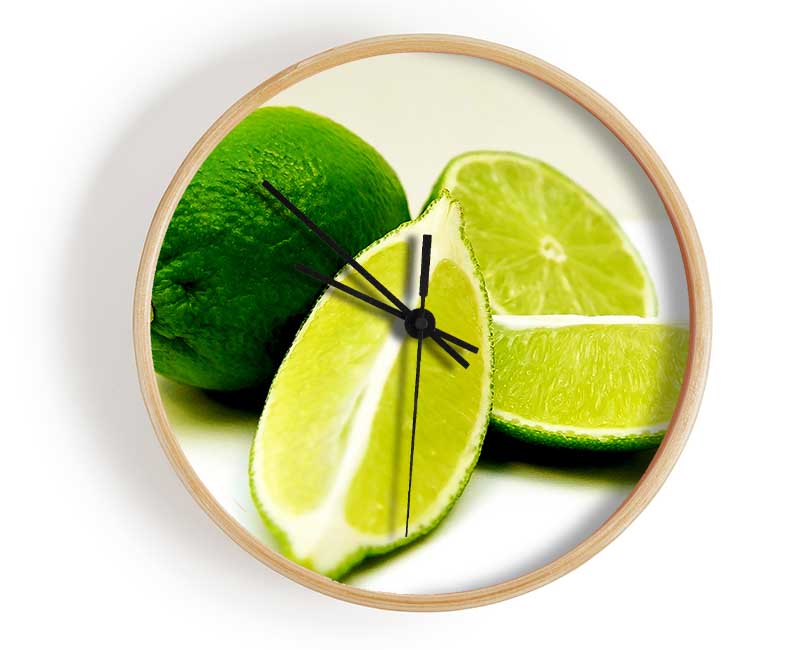 Lime Wedges Clock - Wallart-Direct UK