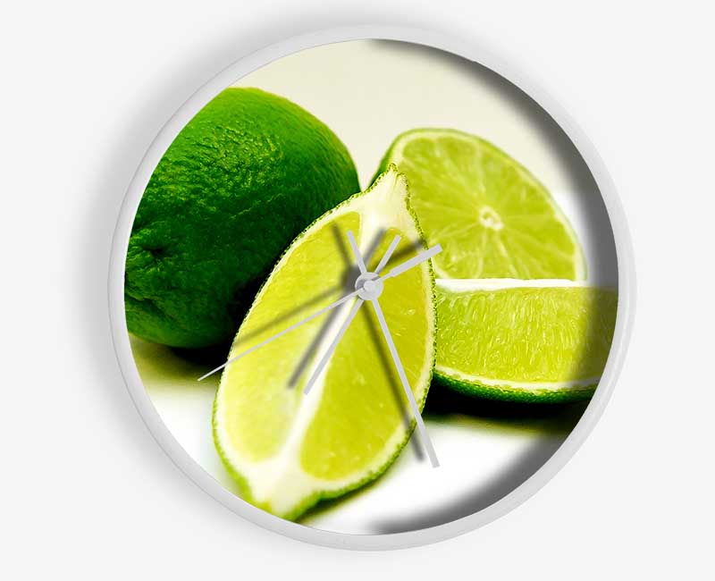 Lime Wedges Clock - Wallart-Direct UK