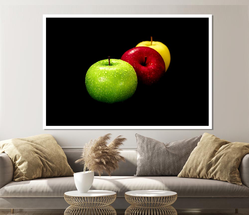 Trio Of Apples Print Poster Wall Art