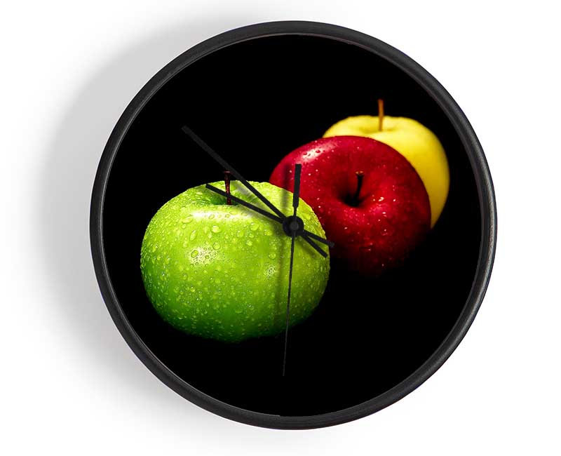 Trio Of Apples Clock - Wallart-Direct UK