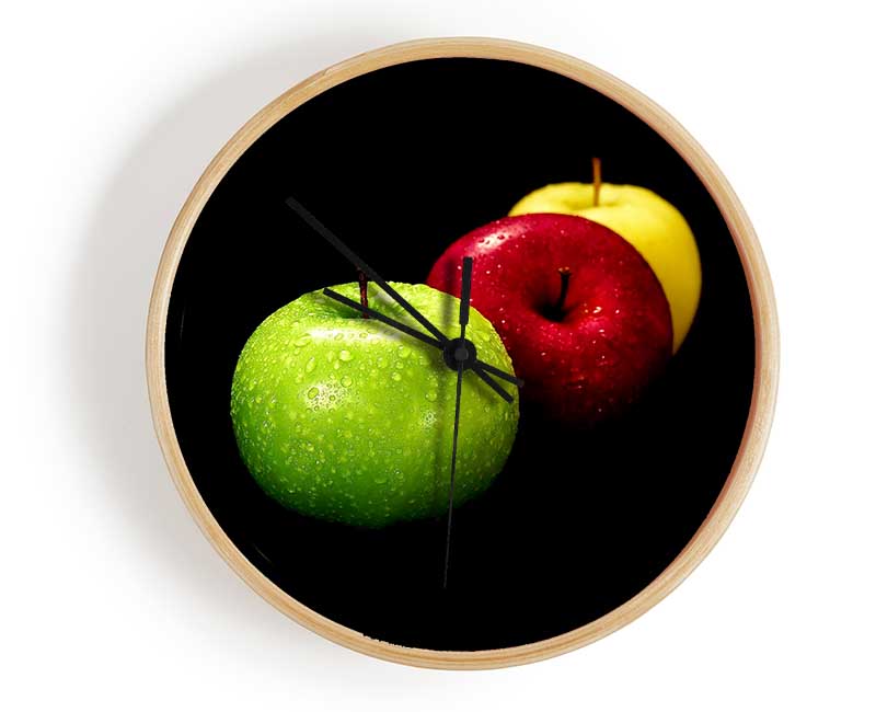 Trio Of Apples Clock - Wallart-Direct UK