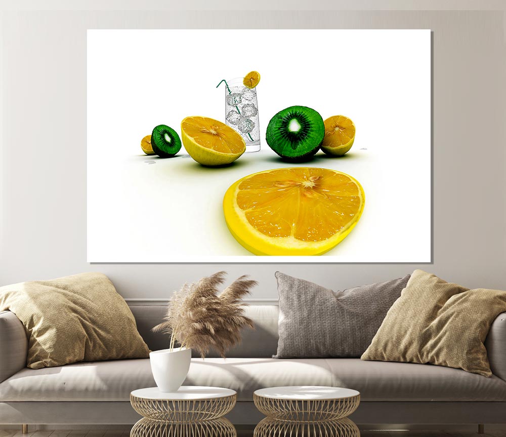 G N T Kiwi And Lemon Print Poster Wall Art