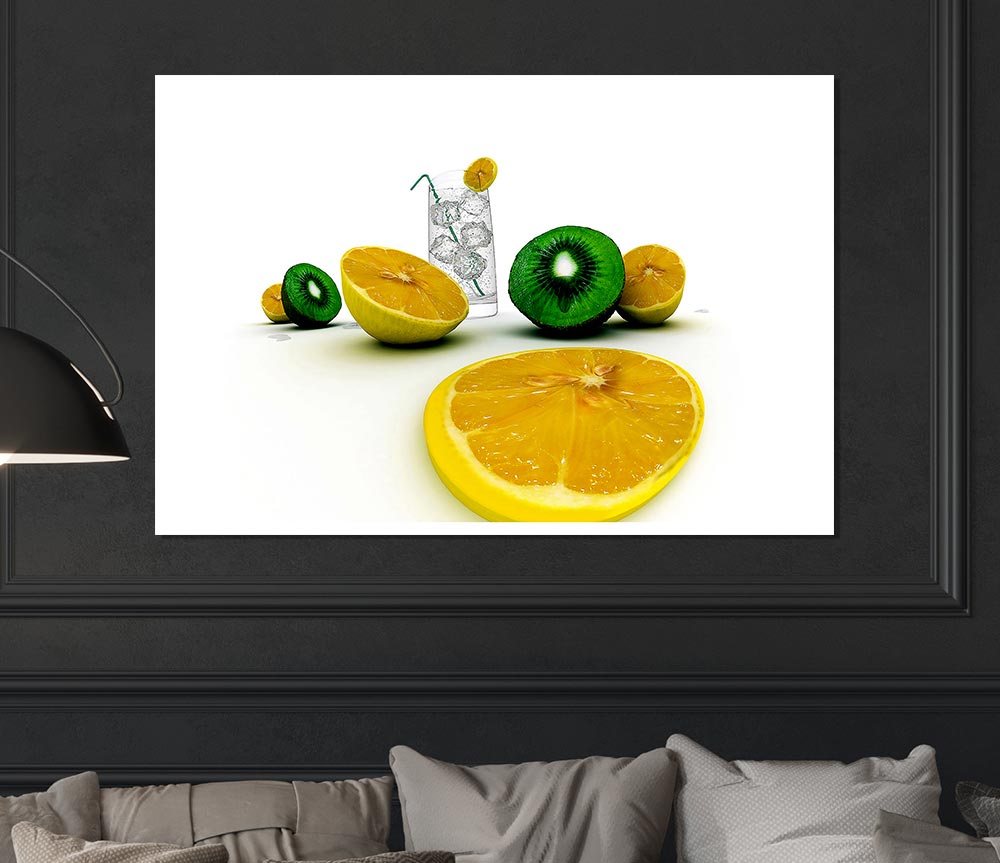 G N T Kiwi And Lemon Print Poster Wall Art