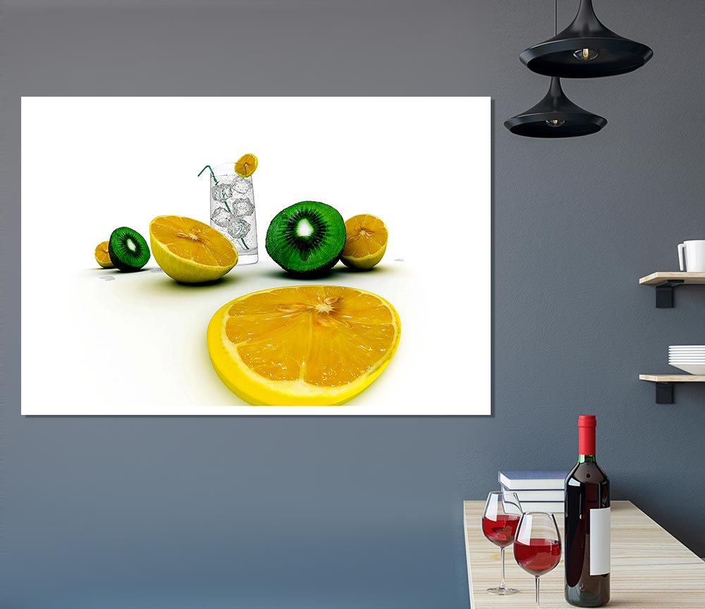 G N T Kiwi And Lemon Print Poster Wall Art