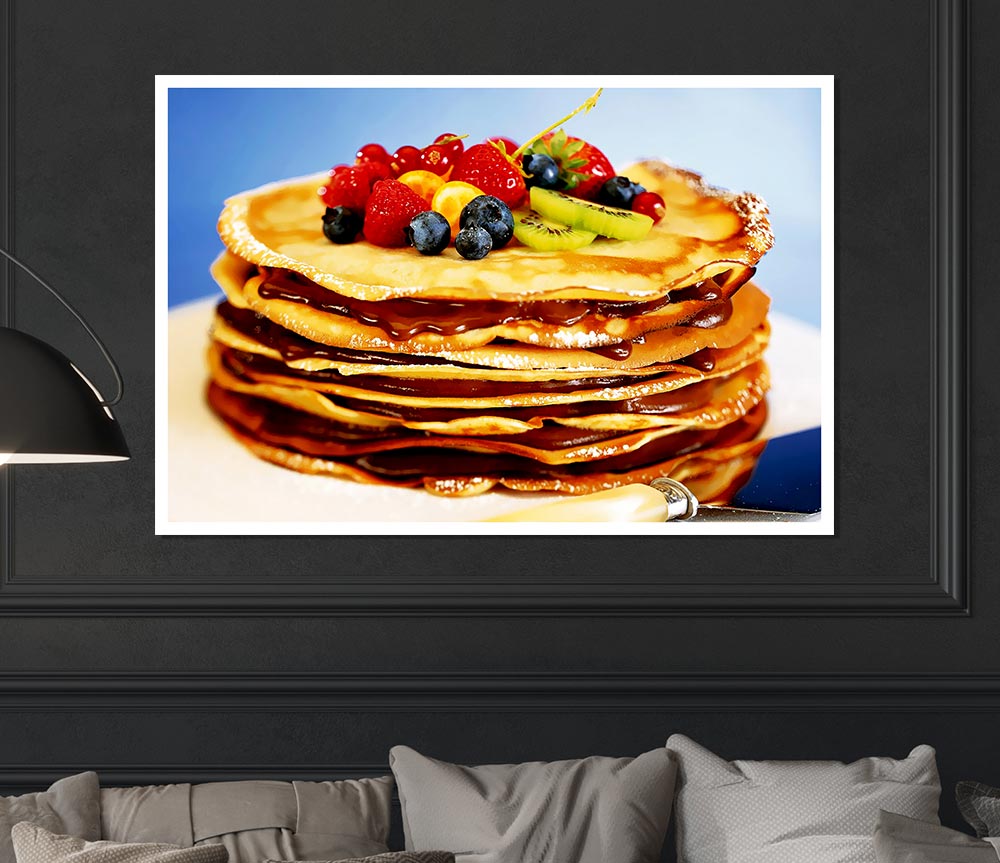 Chocolate Pancake Delight Print Poster Wall Art