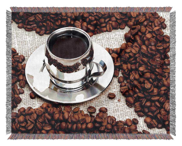 Silver Coffee Beans Woven Blanket