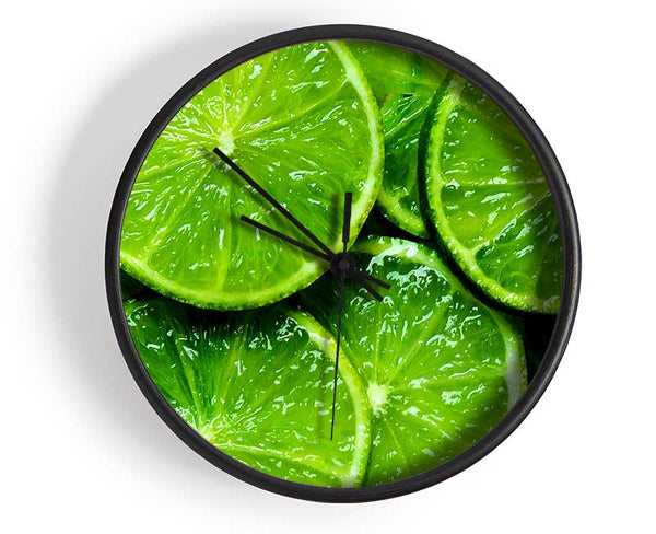 Lime Slices Clock - Wallart-Direct UK