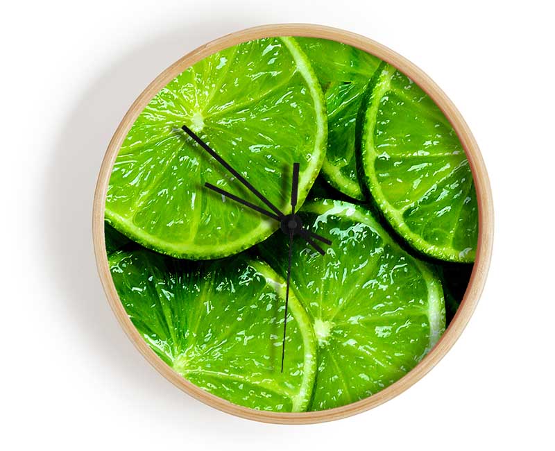 Lime Slices Clock - Wallart-Direct UK