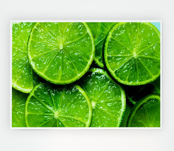 Lime Slices Print Poster Wall Art