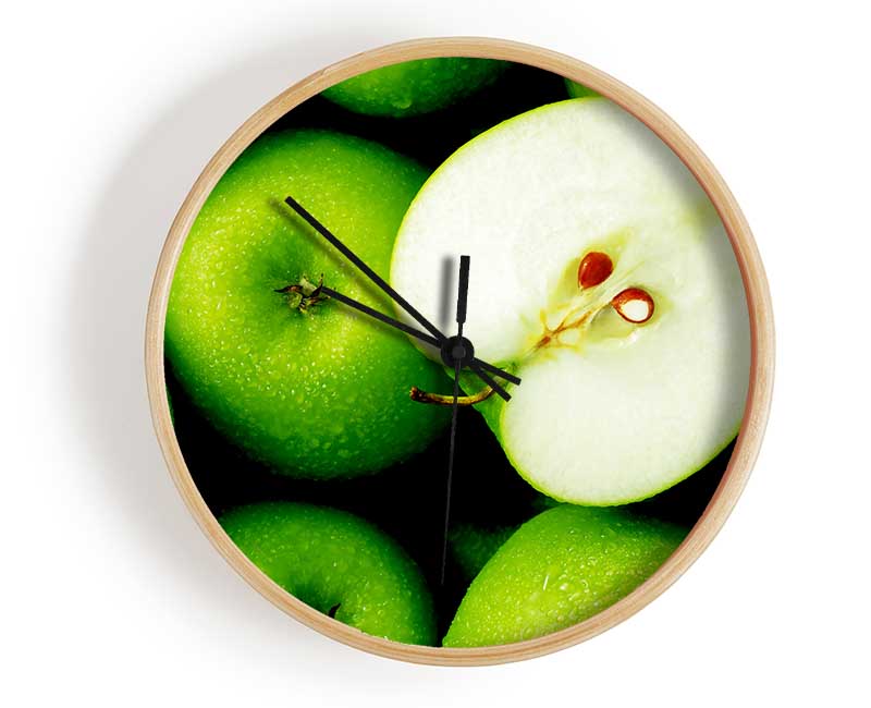 Green Apple Centre Clock - Wallart-Direct UK