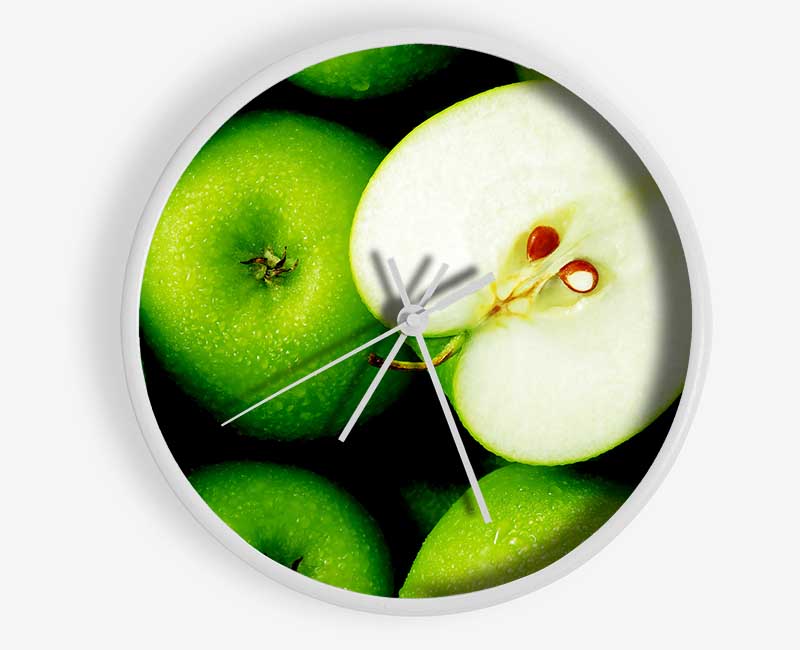 Green Apple Centre Clock - Wallart-Direct UK