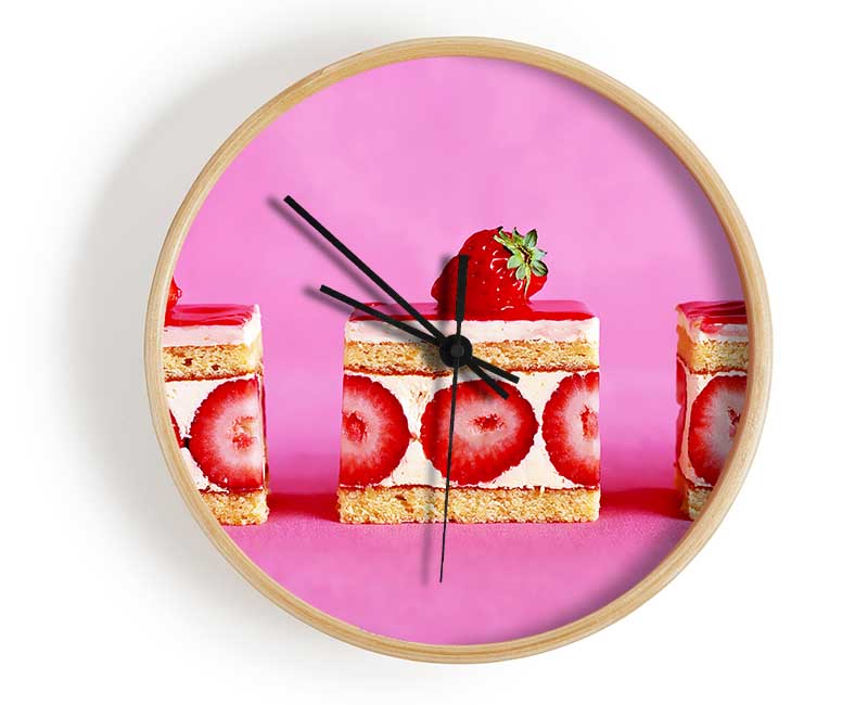 Strawberry Cake Delight Clock - Wallart-Direct UK