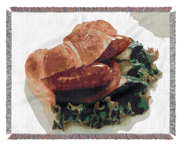 Sausage Croissant Woven Blanket