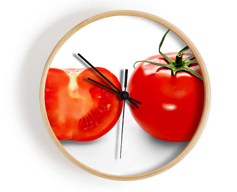 Red Tomato Sliced Clock - Wallart-Direct UK