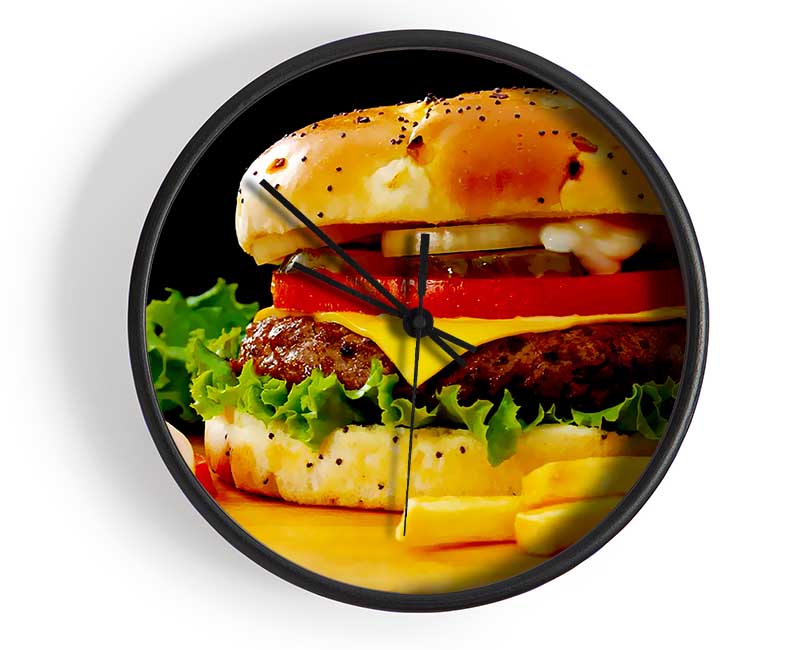 Burger And Fries Clock - Wallart-Direct UK