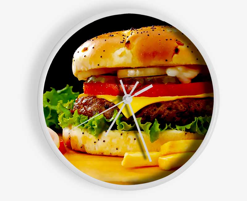 Burger And Fries Clock - Wallart-Direct UK