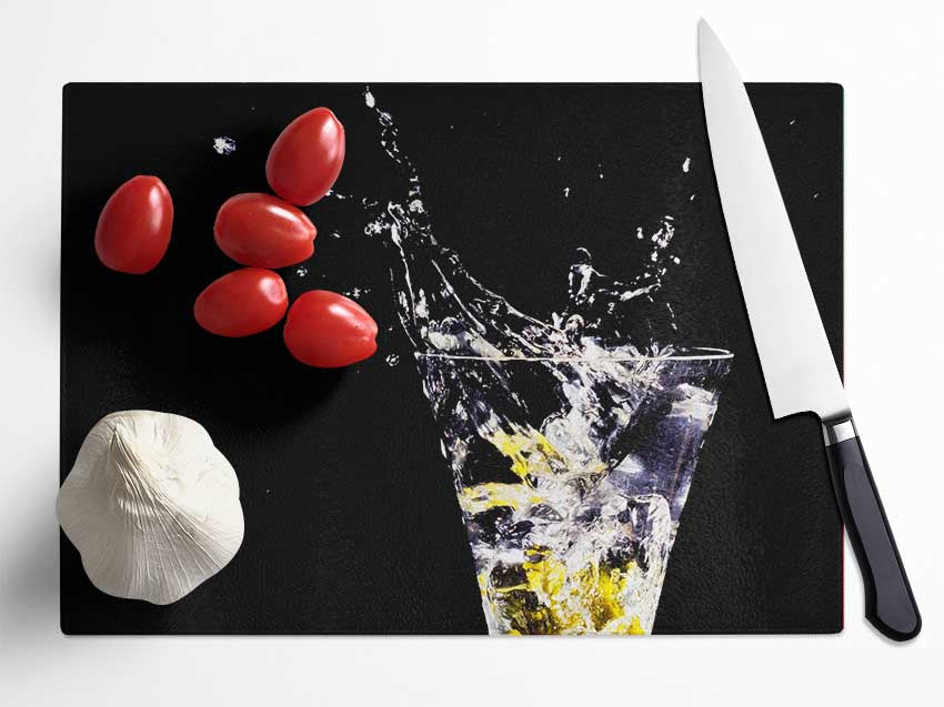 Gin And Tonic Splash Glass Chopping Board